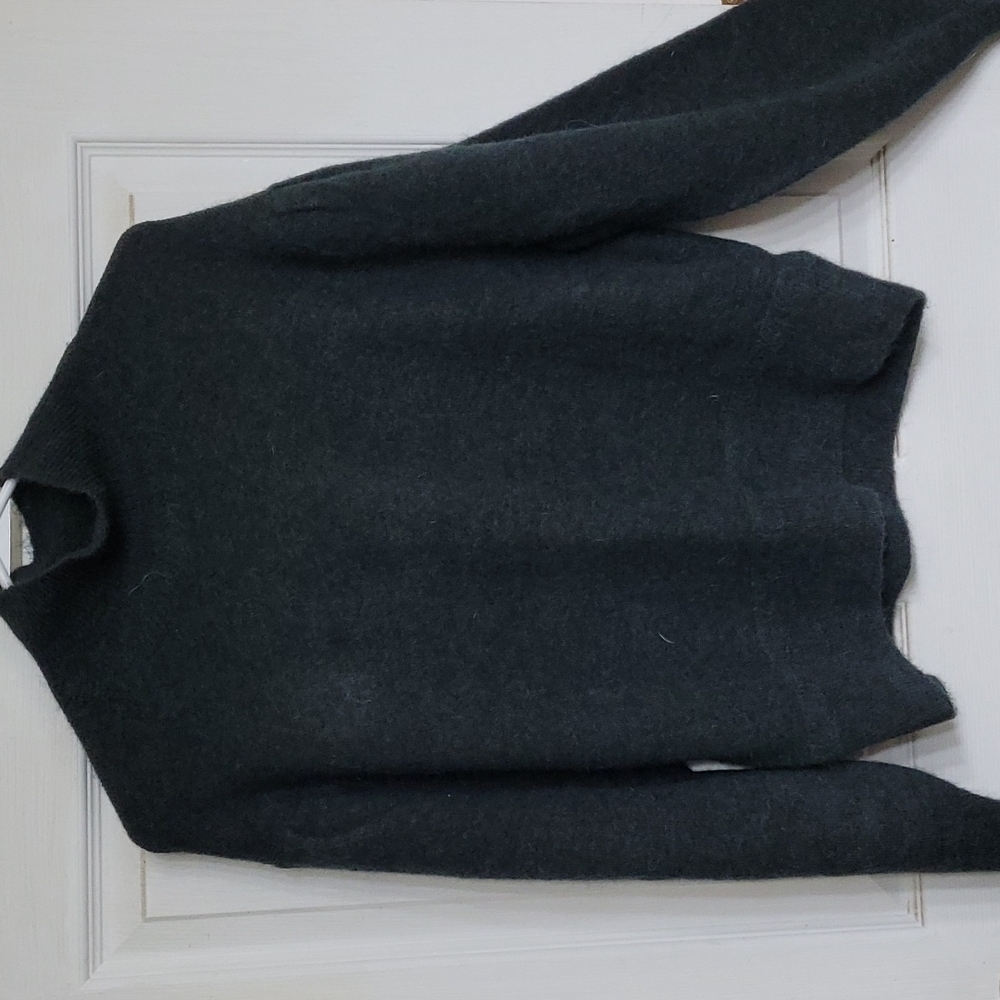 AllSaints Puff Sleeve Turtleneck Sweater Size Medium, Dark Green